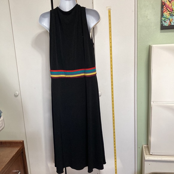 RAINBOW Knit Dress Black Multicolor Stripe Sleeveless by Catherine Malandrino XL - Picture 7 of 15